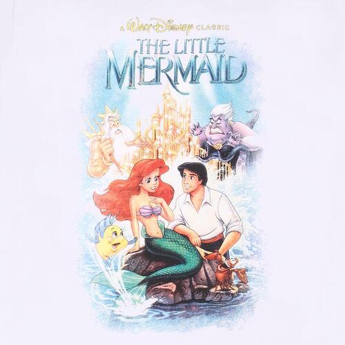 Kortærmet T-shirt The Little Mermaid Classic Poster Hvid Unisex M