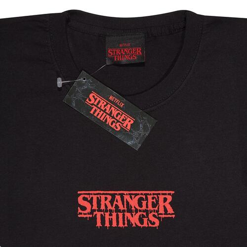 Kortærmet T-shirt Stranger Things Demogorgon Upside Down Sort Unisex M