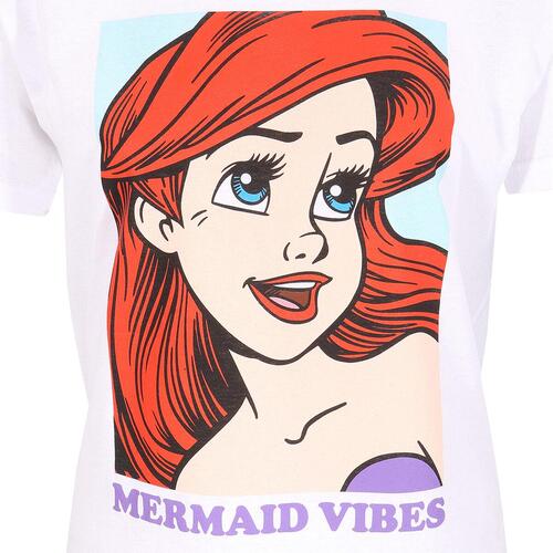 Kortærmet T-shirt The Little Mermaid Mermaid Vibes Hvid Unisex L