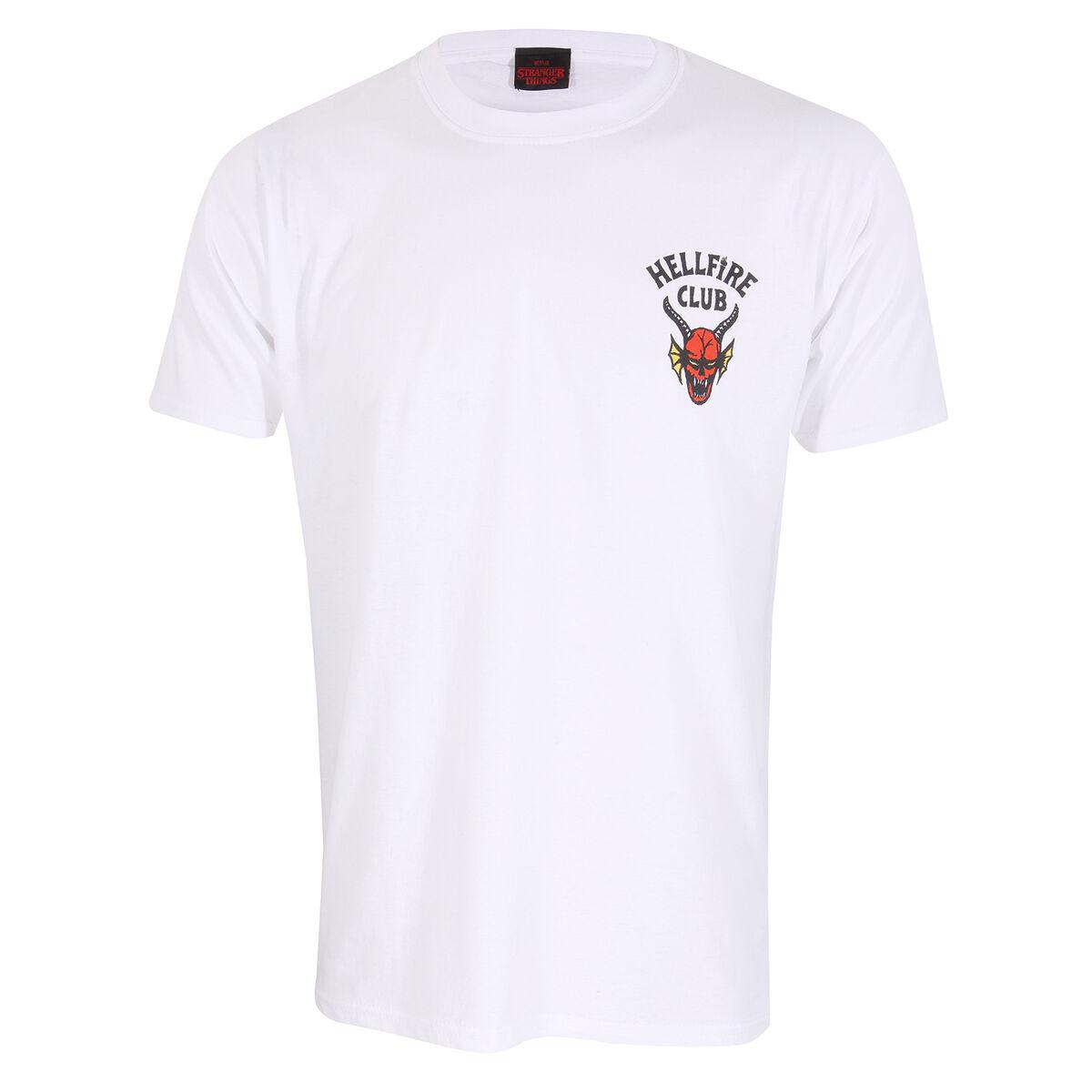 Kortærmet T-shirt Stranger Things Helfire Club Hvid Unisex M