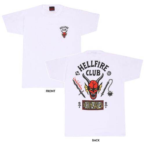 Kortærmet T-shirt Stranger Things Helfire Club Hvid Unisex M