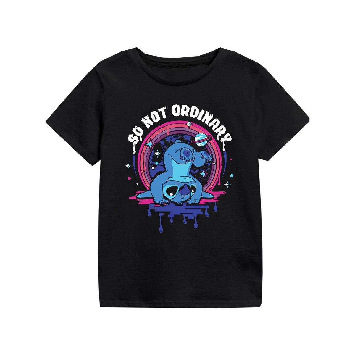 Børne Kortærmet T-shirt Stitch So Not Ordinary Sort 5-6 år