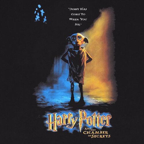 Kortærmet T-shirt Harry Potter Dobby Poster Sort Unisex L