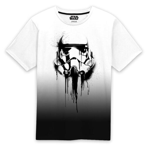Kortærmet T-shirt Star Wars Stormrooper Ink Hvid Sort Unisex M