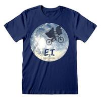 Kortærmet T-shirt E.T. Moon Silhouette Blå Unisex L