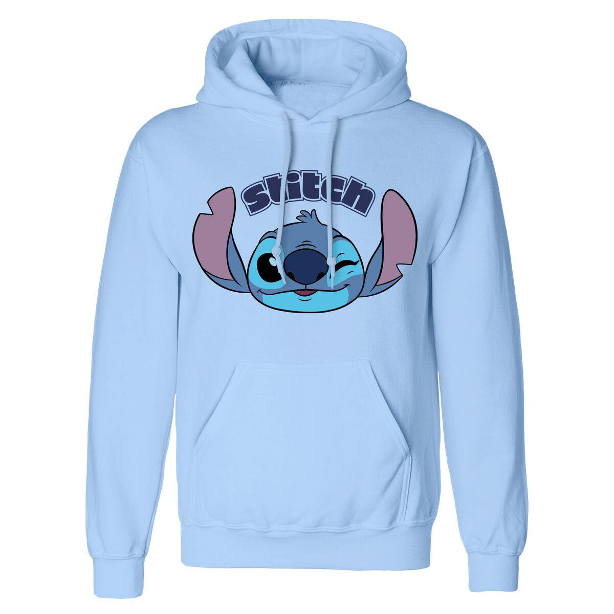 Unisex Hættetrøje Stitch Cute Face Blå M
