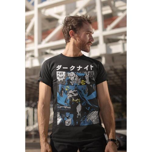 Kortærmet T-shirt Batman Manga Cover Sort Unisex M