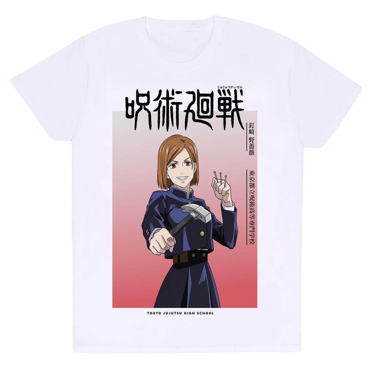 Jujutsu Kaisen T-shirt - Nobara Ombre, Hvid, Unisex, XXL billede