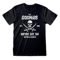 Kortærmet T-shirt The Goonies Never Say Die Sort Unisex S