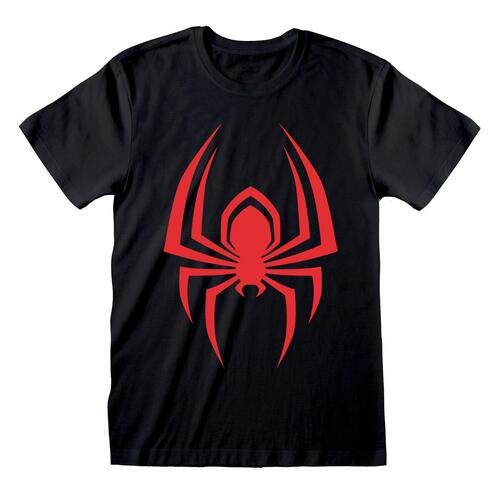 Kortærmet T-shirt Spider-Man Hanging Spider Sort Unisex S