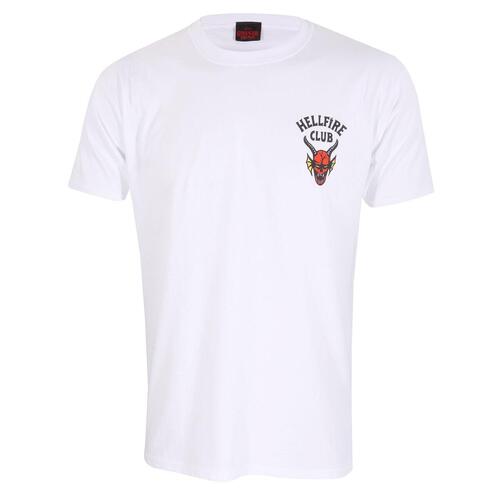 Kortærmet T-shirt Stranger Things Helfire Club Hvid Unisex S