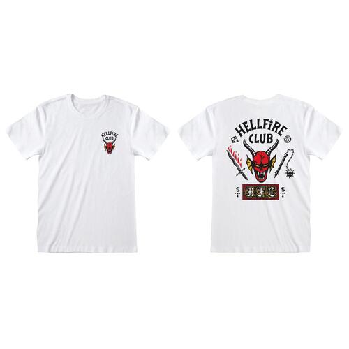 Kortærmet T-shirt Stranger Things Helfire Club Hvid Unisex S