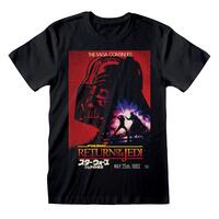 Kortærmet T-shirt Star Wars Vader Poster Sort Unisex S