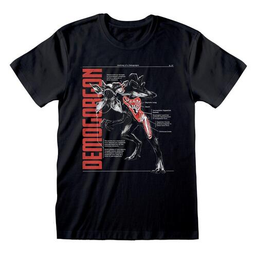 Kortærmet T-shirt Stranger Things Anatomy of a Demogorgan Sort Unisex S