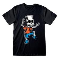 Kortærmet T-shirt The Simpsons Skeleton Bart Sort Unisex M