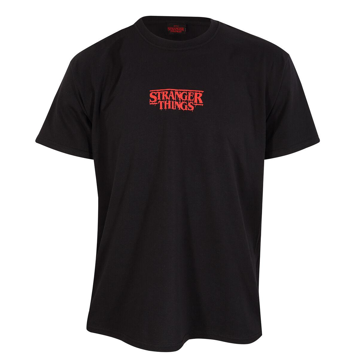 Kortærmet T-shirt Stranger Things Demogorgon Upside Down Sort Unisex XL