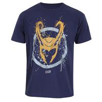 Kortærmet T-shirt Marvel Splatter Logo Blå Unisex S