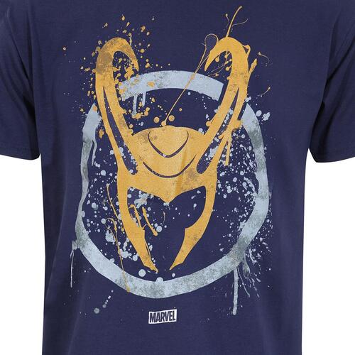 Kortærmet T-shirt Marvel Splatter Logo Blå Unisex XL