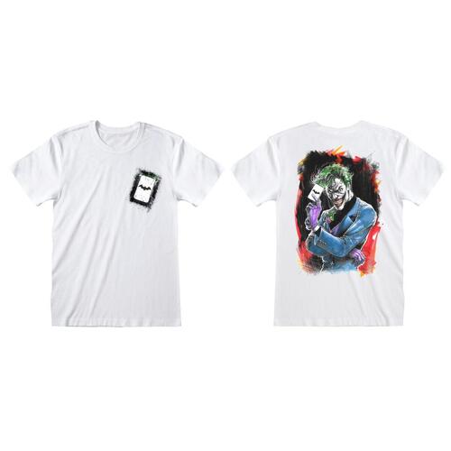 Kortærmet T-shirt DC Comics Batman Card Hvid Unisex XXL