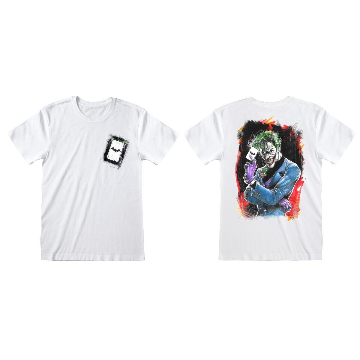 Kortærmet T-shirt DC Comics Batman Card Hvid Unisex XXL