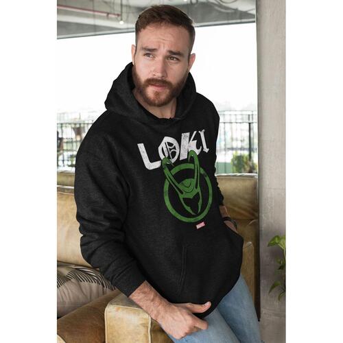 Unisex Hættetrøje Marvel Distressed Logo Sort M