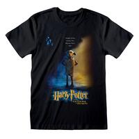 Kortærmet T-shirt Harry Potter Dobby Poster Sort Unisex XXL