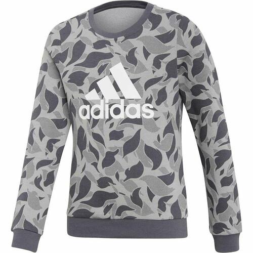 Sweatshirt uden hætte til piger Adidas ID Crew Grå Lysegrå 7-8 år