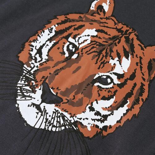Langærmet T-shirt til børn str. 116 antracitgrå