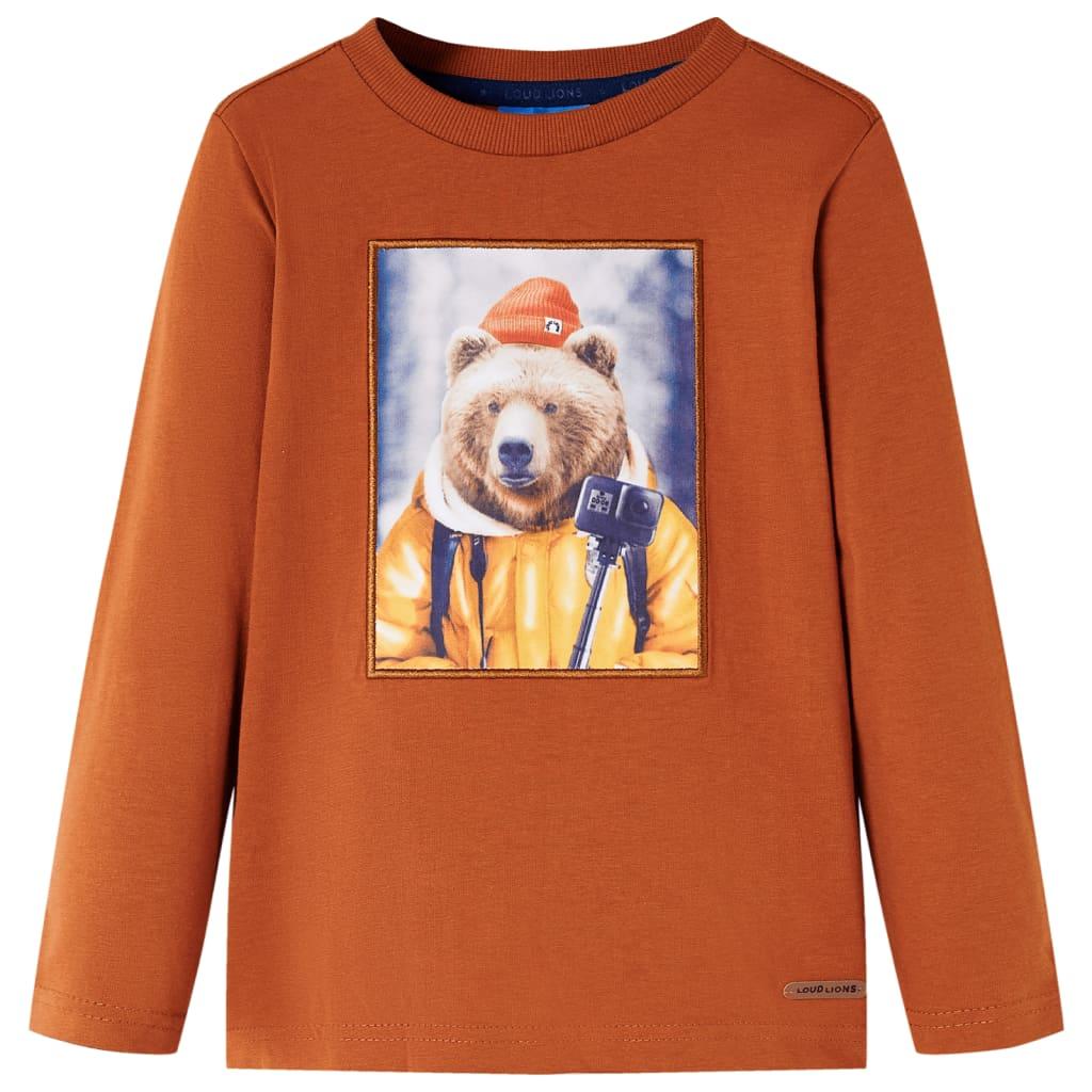 Langærmet T-shirt til børn str. 92 cm orange