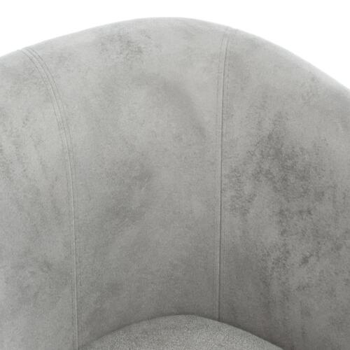 Lænestol med fodskammel velour lysegrå