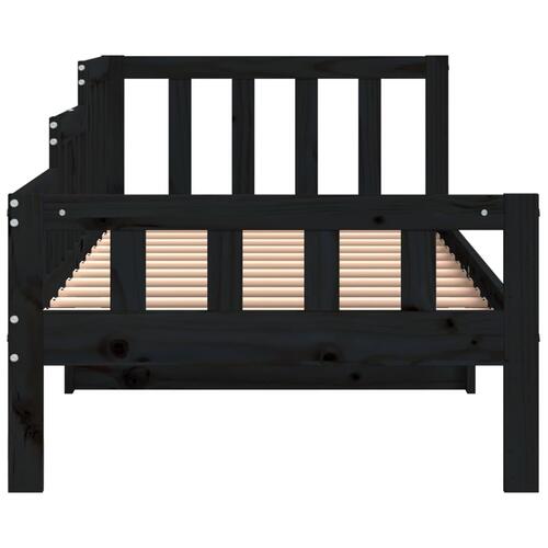 Daybed 80x200 cm massivt fyrretræ sort