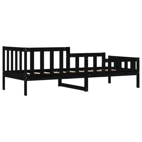 Daybed 80x200 cm massivt fyrretræ sort