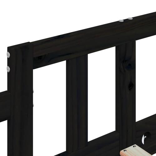 Daybed 80x200 cm massivt fyrretræ sort