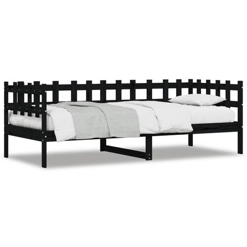 Daybed 90x200 cm massivt fyrretræ sort