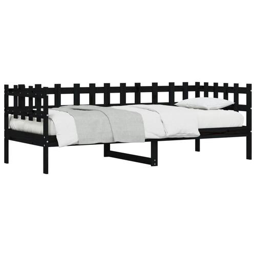 Daybed 90x200 cm massivt fyrretræ sort