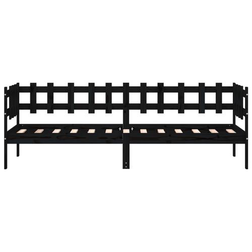 Daybed 90x200 cm massivt fyrretræ sort