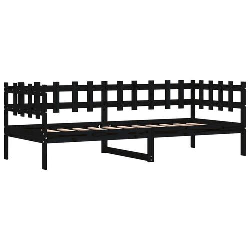 Daybed 90x200 cm massivt fyrretræ sort