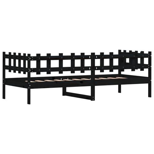 Daybed 90x200 cm massivt fyrretræ sort