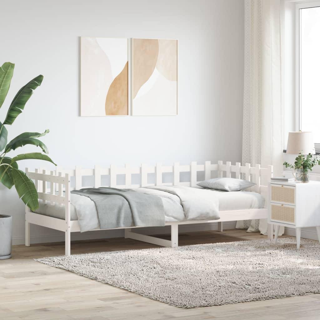 Daybed uden madras 90x190 cm massivt fyrretræ hvid