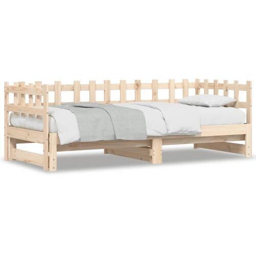 Daybed med udtræk 2x(80x200) cm massivt fyrretræ