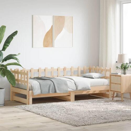 Daybed med udtræk 2x(90x190) cm massivt fyrretræ