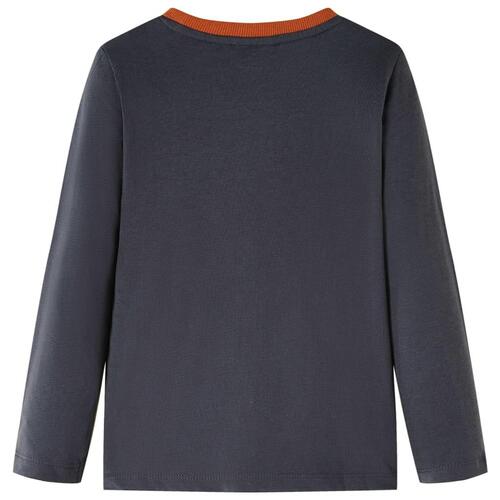 Langærmet T-shirt til børn str. 104 antracitgrå