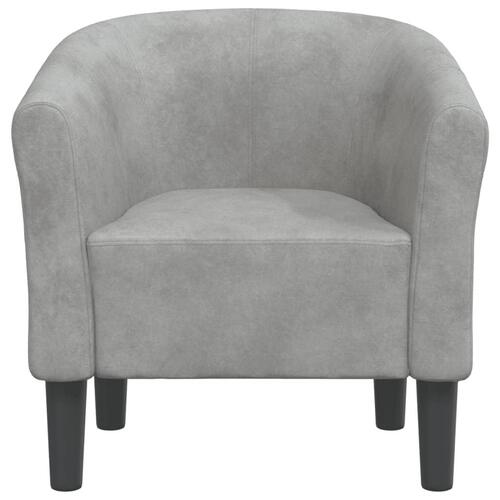 Lænestol velour lysegrå