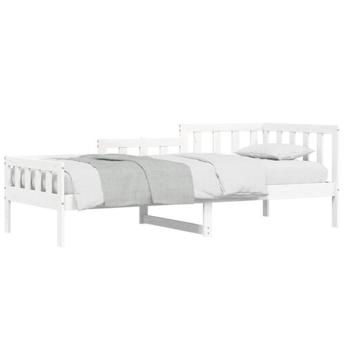Daybed 80x200 cm massivt fyrretræ hvid