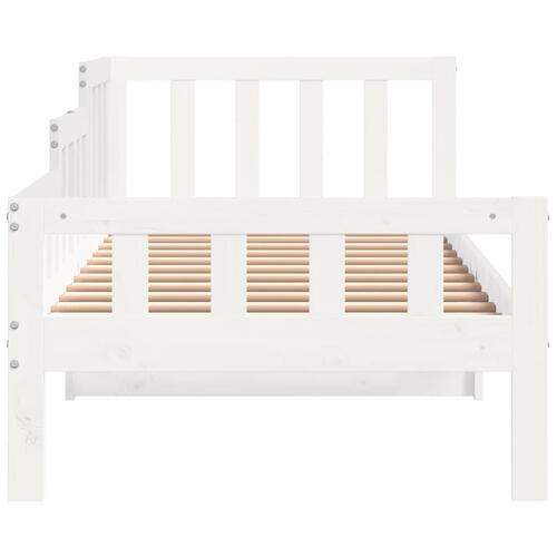 Daybed 80x200 cm massivt fyrretræ hvid