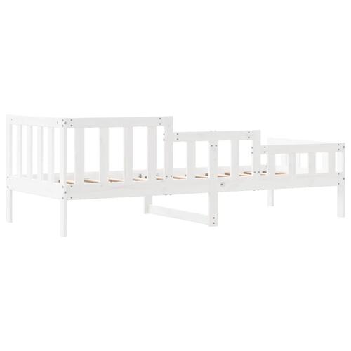 Daybed 80x200 cm massivt fyrretræ hvid