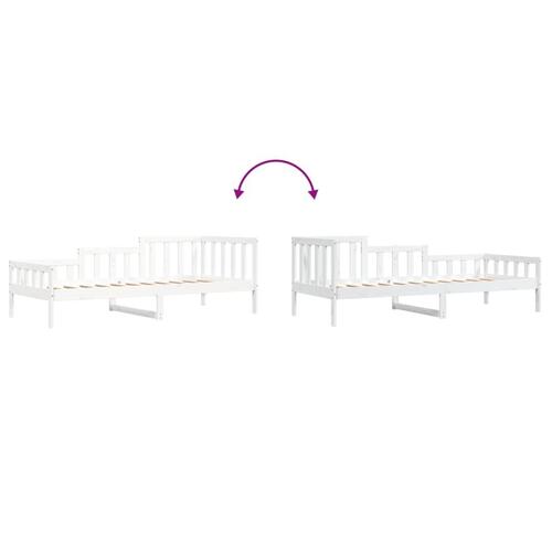 Daybed 80x200 cm massivt fyrretræ hvid