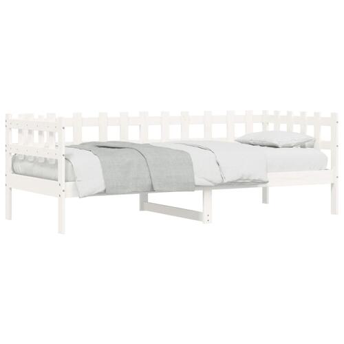 Daybed 80x200 cm massivt fyrretræ hvid