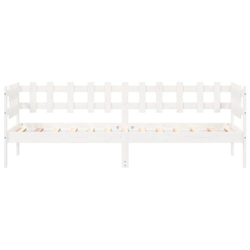 Daybed 90x200 cm massivt fyrretræ hvid