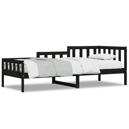 Daybed 90x190 cm massivt fyrretræ sort